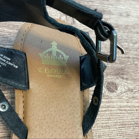 Crown Vintage Studded Strappy Sandals Black - Picture 3 of 6